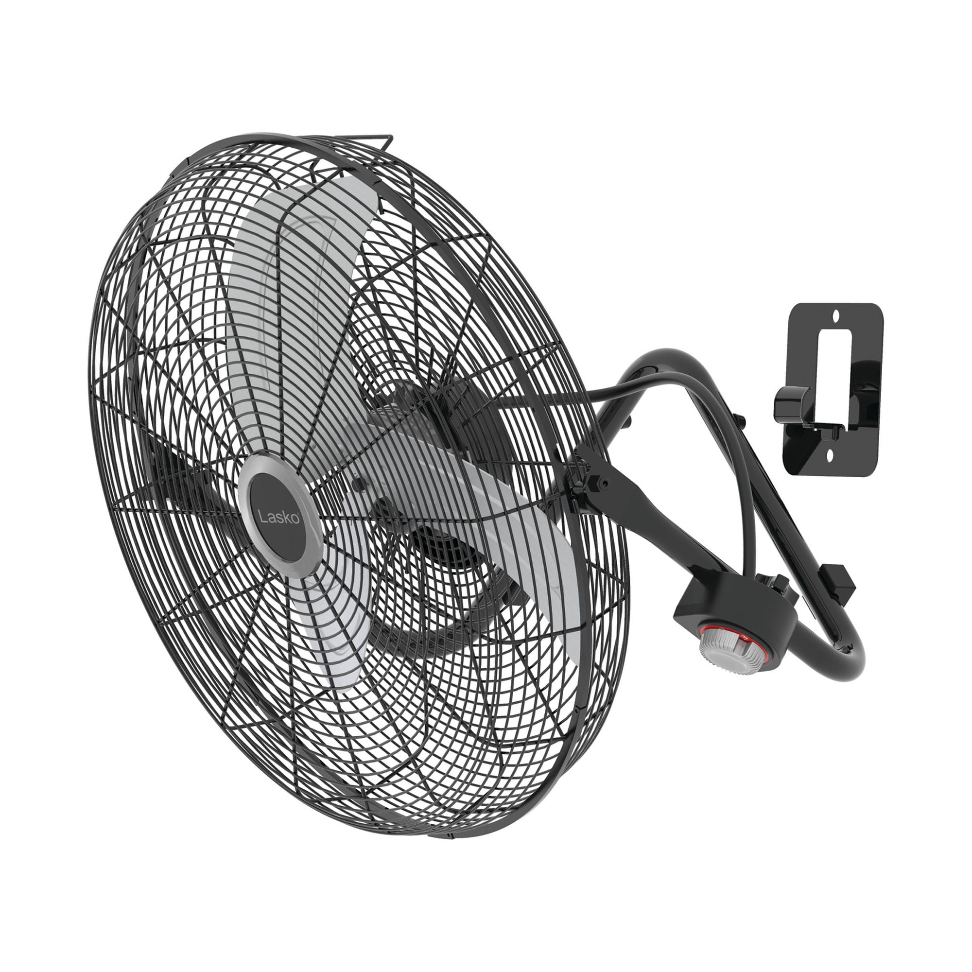 Lasko QuickMount 20" High Velocity Floor Fan and Wall Fan for Large Rooms, 3 Speeds, Pivoting Head, Metal Blades, 2264QM
