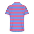 thumbnail image 3 of QATAINLAV Mens Polos T Shirts Casual Oversized Short Sleeve Button Lapel Golf Tee Shirt Fashion Stripe Vacation Beach Tops Pink XXL Prime Today, 3 of 5