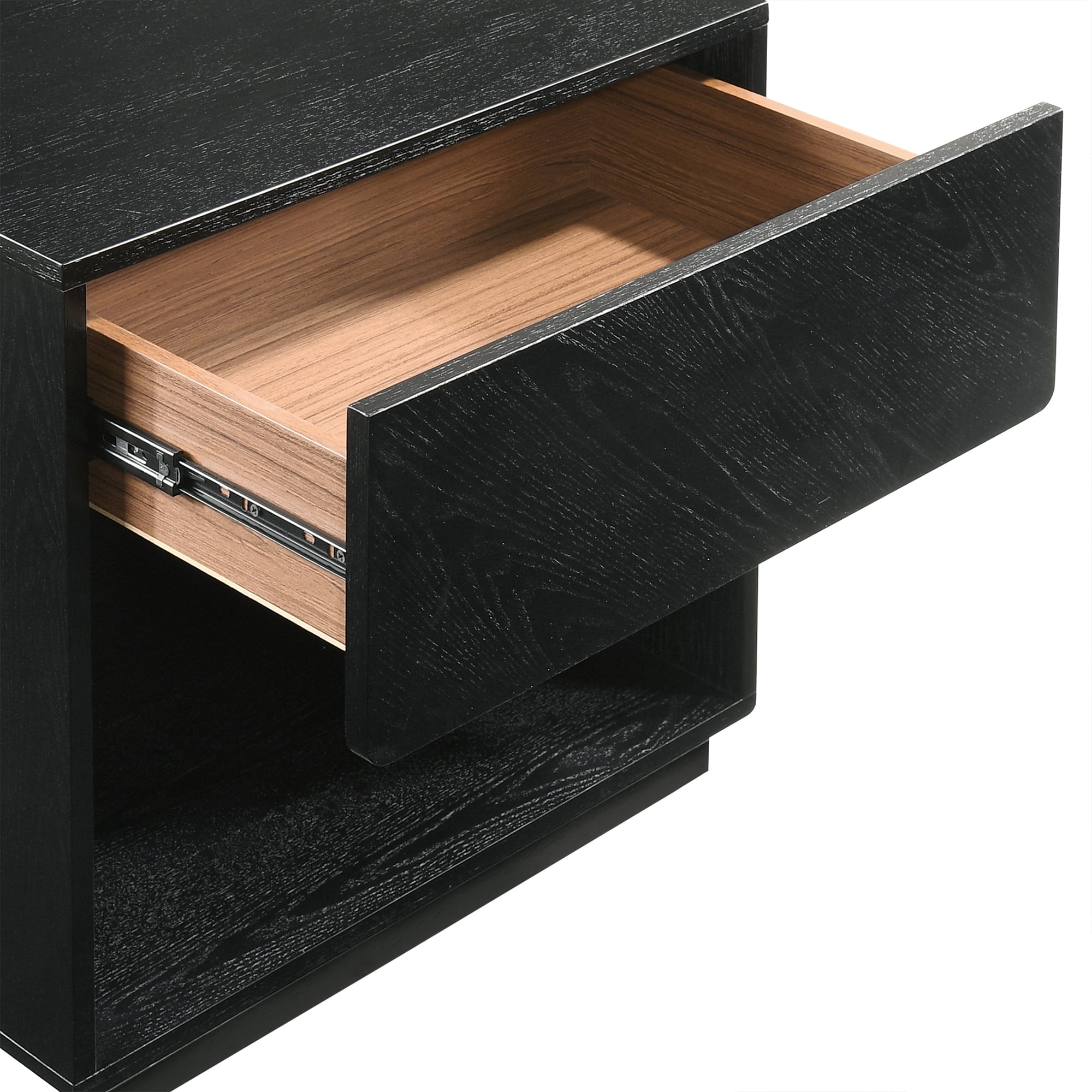 Petra King 3 Piece Wood Bedroom Set in Black Finish