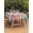 thumbnail image 2 of Outdoor Tablecloth with Umbrella Hole and Zipper, Coastal Turtle Rectangle Table Cloth 54x80 Inch Waterproof Tablecloth, Farmhouse Nautical Coral Starfish Seashells Picnic Table Cover for Patio, 2 of 7