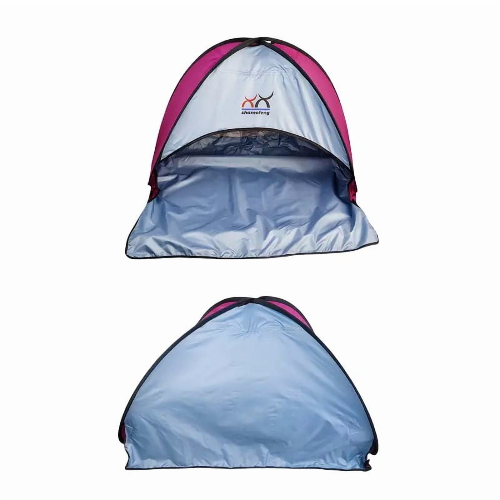 Small Beach Outdoor Sun - Shade Tent For Sunbathing, Lightweight And Durable, Spacious Enough, Pink - Blue, Ideal For Beach Leisure