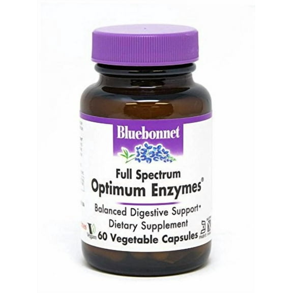 Bluebonnet Nutrition Full Spectrum Optimum Enzymes Vegetarian Capsules, 60 Count