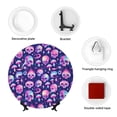 thumbnail image 4 of Picia Skull rainbow color Pattern Bone China Decorative Plate – Wall Decor with Stand and Adhesive, Elegant Ornament for Living Room, Office, or Entryway-10in, 4 of 6