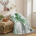 thumbnail image 2 of Rustic Farmhouse Throw Blanket, Farm Teal Daisy Floral Flowers and Butterfly on Country Wooden Fleece Blanket, Turquoise Greed Soft Plush Blanket,50X60IN, 2 of 4