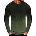 thumbnail image 1 of Blusas y camisas de manga larga y cuello redondo para hombre, estilo casual, con estampado degradado, cuello redondo, camiseta de manga corta, abrigo de poliéster., 1 of 2