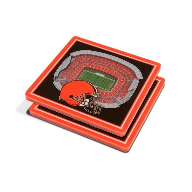 YouTheFan 9025474 NFL Cleveland Browns FirstEnergy Stadium 3D StadiumViews Coaster Set - Lot de 2