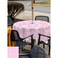 thumbnail image 6 of Square Outdoor Tablecloth with Umbrella Hole Pink Coastal Outside Table Cloth Waterproof Patio Table Cover Nautical Starfish Coral Shell Summer Ocean Zipper Tablecloths for Picnic Camping 54x54 Inch, 6 of 8
