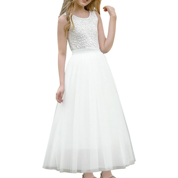 XQYLOS Toddler Flower Girl Dress Tulle Sequin Junior Bridesmaid Wedding Princess Pageant Ball Gown Holiday Party Birthday Formal Photoshoot Eas𝗍er Dresses Kids