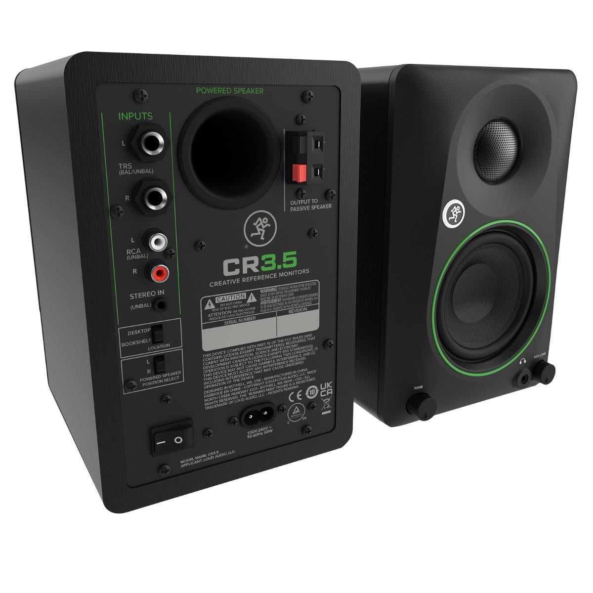 Mackie CR3.5 3.5" Powered Studio Monitors with Desktop Stands Package