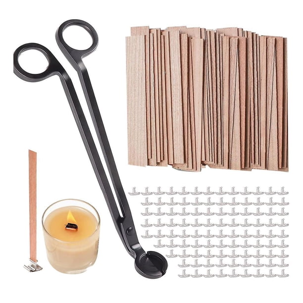 Mechas de madera PENGJJMXG para velas 5,1 x 0,5 pulgadas sin humo