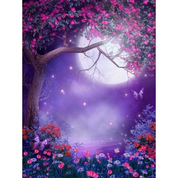 Flowers Photography Backdrops Moonlight Wonderland Backgrounds for Studio Photo Shoot Children Baby Shower Fundo Fotografico