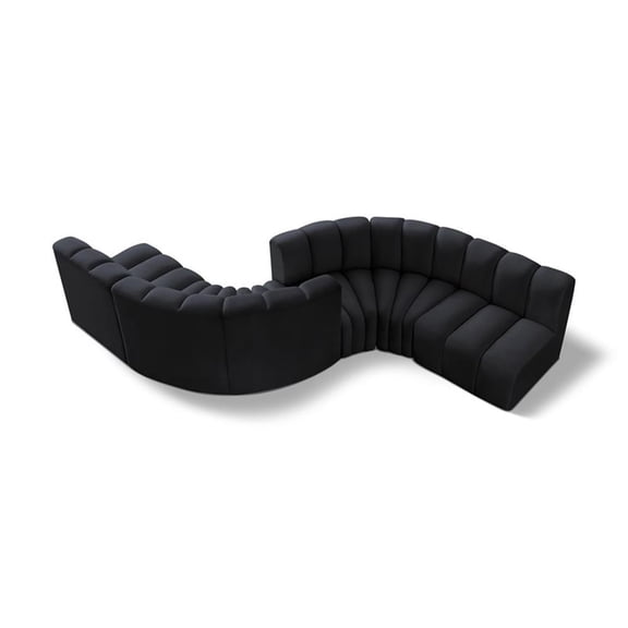Meridian Furniture Arc Black Velvet Modular Sectional
