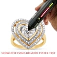 thumbnail image 7 of White Lab Created Moissanite Diamond Heart Double Halo Engagement Promise Ring In 14K Yellow Gold Over Sterling Silver(G-H Color,VVS1 Clarity,1.50 Cttw)-8.5, 7 of 7
