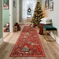 thumbnail image 3 of Wonnitar Christmas Hallway Runner Rug 2x8, Non Slip Soft Long Kitchen Carpet Runner, Washable Low Pile Xmas Tree Carpet Runner for Entryway Bathroom Holiday Winter Decor, Red, 3 of 15