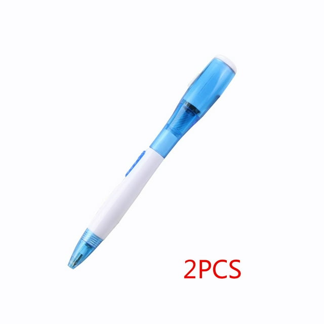 2Pcs Korea New Stationery Led Lamp Flashlight Multifunction Ballpoint Pen,Maoww