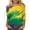 ZF Multicolor, variant on Womens Mardi Gras Shirts Casual 3/4 Sleeve Crewneck Pullover Tops 2025 Carnival Themed Clothes Color Block Sequin Tops Trendy Print Tunic Tops