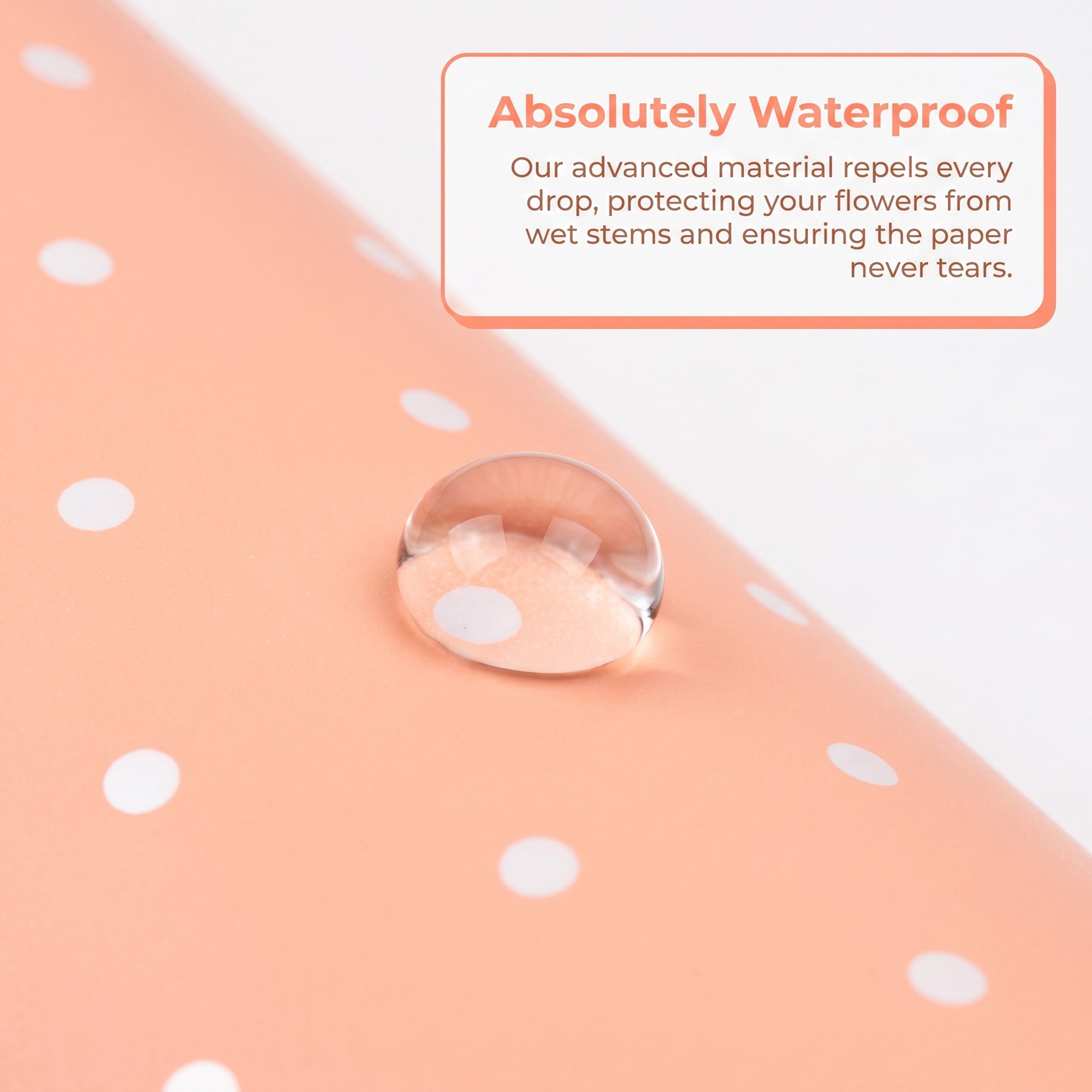 Unique Bargains Waterproof Luxury Matte Gift Wrapping Paper for Bouquets Orange 22" x 22"