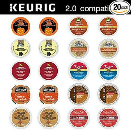 Ultimate Fall Halloween K Cup Coffee Pods For Keurig Single Serve Cup Brewers, Pumpkin Marshmallow And More, 20 Count