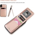 thumbnail image 4 of REQO iPhone XR Case Wallet with Credit Card Holder, Premium Leather Magnetic Clasp Kickstand Heavy Duty Protective Cover for iPhone XR 6.1 Inch(Rose Gold), 4 of 7