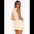 thumbnail image 4 of Vestido de Verano Acanalado con Botones para Mujer, Camiseta de Tirantes con Abertura Frontal, Sin Mangas, Ajustado y Elegante Amarillo L, 4 of 10