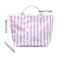 thumbnail image 3 of Bolso tote a rayas – Bolso de mano impermeable de PVC brillante para la playa, compras, viajes y uso diario con interior espacioso., 3 of 6