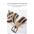 thumbnail image 5 of Nmnitkp Belt Men's Women's Adjustable Nylon Canvas Woven Belt, No Punching Breathable Wear-resistant Everyday Belt for Jeans Pants Daily Outdoor Activities Khaki,Free Size, 5 of 9