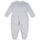 thumbnail image 2 of Calzado de esmoquin lilax de una pieza para bebé con pajarita gris, 2 of 7