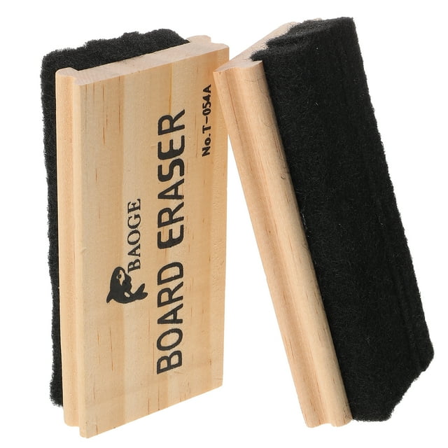 MasteelfCA 2pcs Chalkboard Eraser Wool Felt Eraser Dustless Wood Blackboard Accessory Chalkboard Erasing Tool