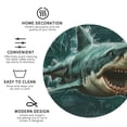 thumbnail image 3 of Kdxio Abstract Geometric Shark Funny Coasters,4 Pcs Leather Coasters,Housewarming Gifts,Protect Furniture from Water Marks Scratch and Damage, 3 of 6