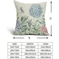 thumbnail image 5 of Spring Floral Pillow Covers 20x20 Set of 2 Pink Blue Hydrangea Flowers Butterfly Green Leaf Print Decorative Throw Pillow Cases Outdoor Summer Farmhouse Decor for Sofa Couch Bed, 5 of 6