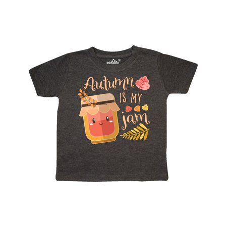 

Inktastic Autumn Is My Jam with Cute Jar and Fall Leaves Gift Toddler Boy or Toddler Girl T-Shirt