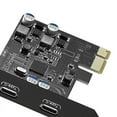 thumbnail image 2 of 5Gbps PCIE 1X to Dual USB C Expansion Card PCI Express X1 to 2Port TYPE-C Extender Convert Card Riser for Computer PC, 2 of 6