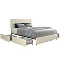 thumbnail image 4 of Queen Size Upholstered Platform Bed Frame with 4 Drawers and Adjustable Height Headboard, Metal Frame Platform Bed, 4 of 8
