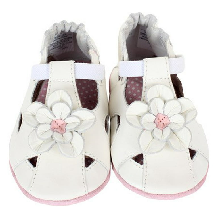 robeez pretty pansy soft sole sandal infant white 6 12 months m