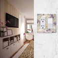 thumbnail image 5 of Yayeee Rocker Switch Wall Plate 3-Gang 6.5"x4.6" Home Decorative Outlet Cover, Purple Floral Rabbit, 5 of 6