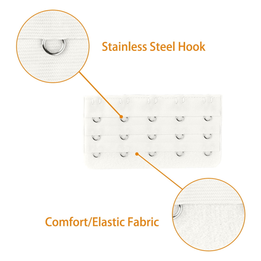 Unique Bargains 5pcs Ladies Underwear Bra Extension Buckle Bra Extender 5 Hook White