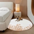thumbnail image 2 of Round Rugs 3Ft, Orange Spring Floral Round Area Rug Washable Indoor Throw Carpet, Watercolor Botanical Summer Vintage Small Non Slip Circle Rug for Bedroom Living Room Home Decor Aesthetic, 2 of 8