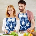 thumbnail image 3 of Indigo Tie Dye Snowflake Apron-Garden Aprons for Women with Pockets-Cotton Linen Waterproof Kitchen Cooking Gardening Aprons Adjustable for Kitchen,Cooking,BBQ and Salon 33x27 Inch, 3 of 7