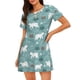 thumbnail image 1 of Fotbe whiter Snow bear Print Bata de Dormir para Mujer con Estampado, Camisón de Algodón de Manga Corta, Ropa de Dormir Casual, 1 of 6