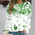 thumbnail image 5 of Mifsaly St Patrick Sweatshirts for Women Shamrock Print Shirts Loose Long Sleeve Pullover Tops Funny Dressy Casual Blouse 2026 Irish Festival Green Outfits XL, 5 of 5