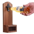 thumbnail image 1 of Abridor de botellas, pared de madera vintage montada con recolector de tapas, 1 of 5