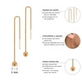 thumbnail image 4 of 555Jewelry Womens Stainless Steel Small Ball Glitter Drop Threader Thread Dangle Delicate String Pull Through Long String Chain Minimal Fashion Accessory Jewelry Earrings, Pink Rose Gold, 4 of 5