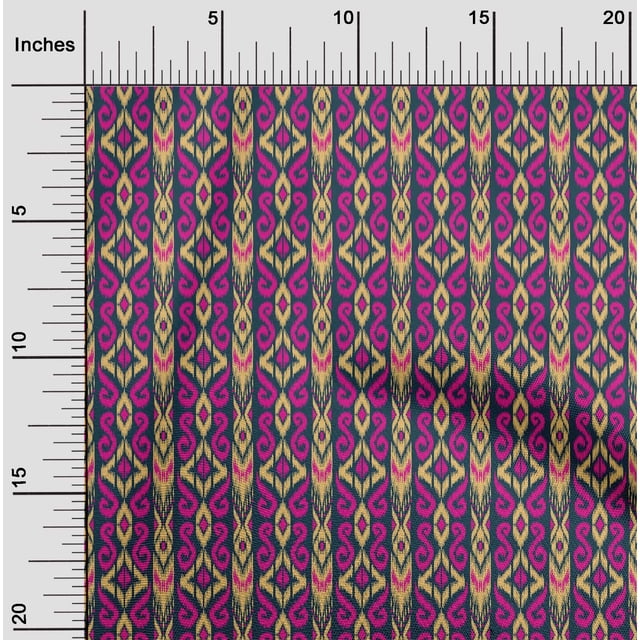 oneOone Tissu Popeline de Coton Rayé & Tissu Imprimé Tourbillon Ikat 1 Yard 56 Inch Wide
