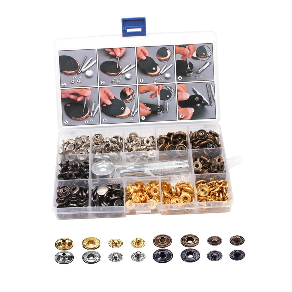 Masteelf Brass Buttons Set - 1 Set of Press Fasteners for Sewing, Crafts, Clothing, and Projects