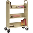 thumbnail image 2 of Hirsh Rolling Library or Home Office Single-Sided Sloped Shelves Book Cart with Lockable Wheels in Putty, 2 of 7