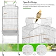thumbnail image 6 of Alden Design 64" Large Rolling Metal Bird Cage with Open Top, Light Gray, 6 of 9