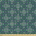thumbnail image 2 of Ambesonne Vintage Fabric by the Yard Upholstery, Grunge Simplistic Garden, 1 Yard, Dark Teal and Eggshell, 2 of 5