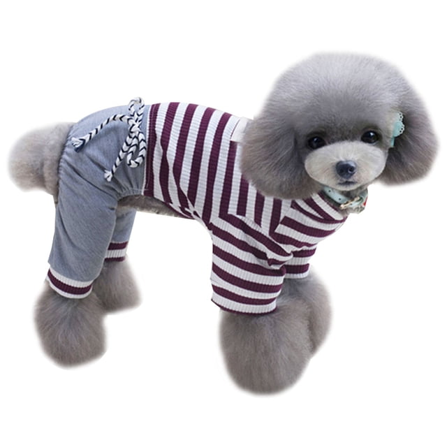 Ropa de una pieza para mascotas Ropa a rayas para mascotas Ropa para mascotas Ropa de invierno cálida para perros 1186