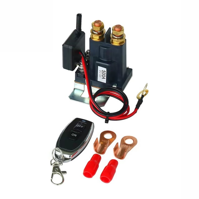 Mistaha Wireless Remote Control Car Battery Disconnect Switch 500A 12V/24V with 2 Keys, Copper Coil, Fire Retardant Shell - Vehicle Power Isolation System with Remote Controller, Suitable for Truck,