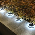 thumbnail image 5 of 4 Pack Solar Ground Lights Outdoor - 17 LED Solar Lights Outdoor Waterproof Flat Solar Pathway Lights, Solar Disc Lights  for Yard Garden Walkway Deck Patio Landscape Lawn Driveway (White), 5 of 8
